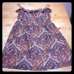 J crew paisley print spaghetti strap dress